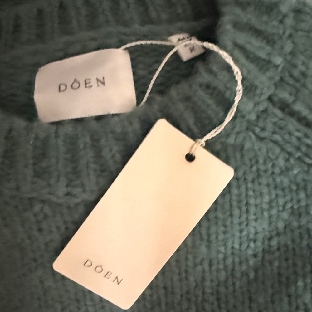DÔEN IVA crewneck sweater in Valley Green Size Medium M NWT - Picture 9 of 9